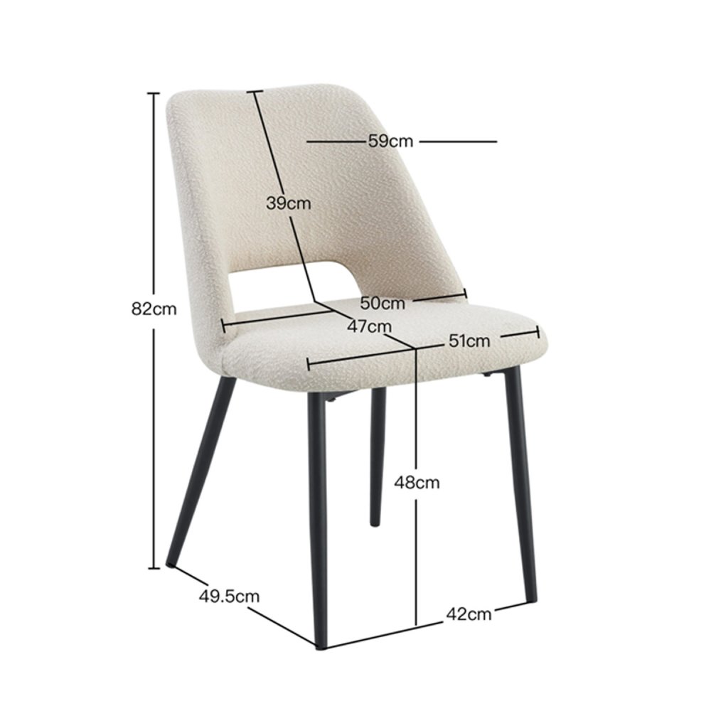 Chaise Nanna Sable Black – Design moderne et confort - UKUKHOME.com