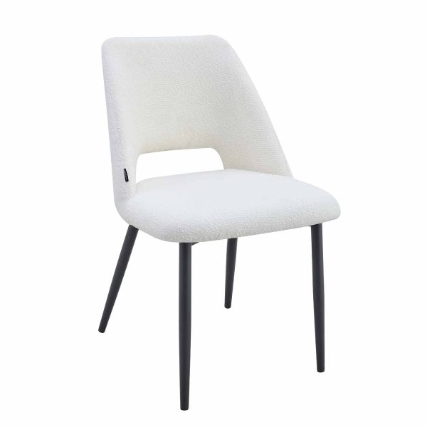 Chaise Nanna Black blanche, design minimaliste avec structure noire et assise blanche