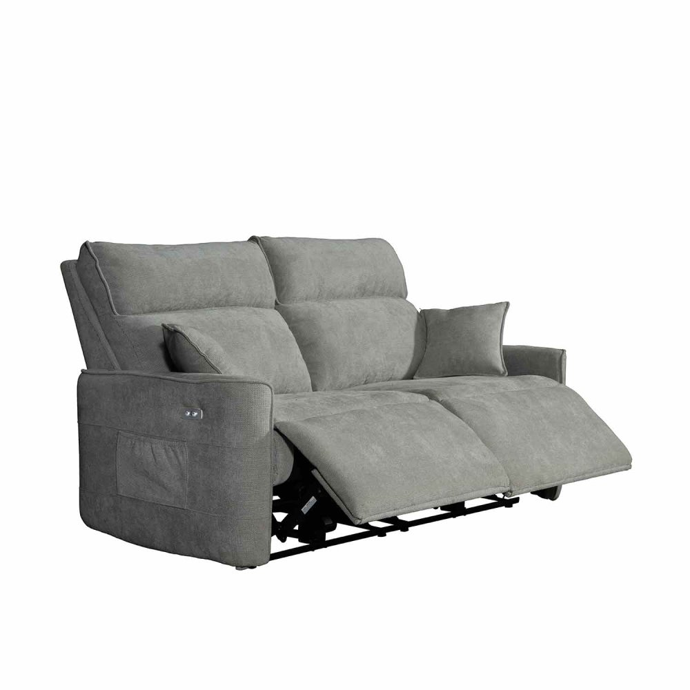 Canapé Électrique 3 Places INDO gris - Confort & Design - UKUKHOME.com