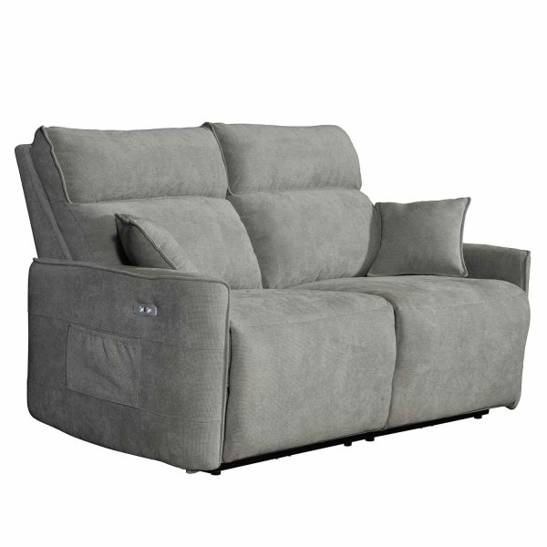 Canapé électrique inclinable Indo 3 places gris avec système de réclinaison