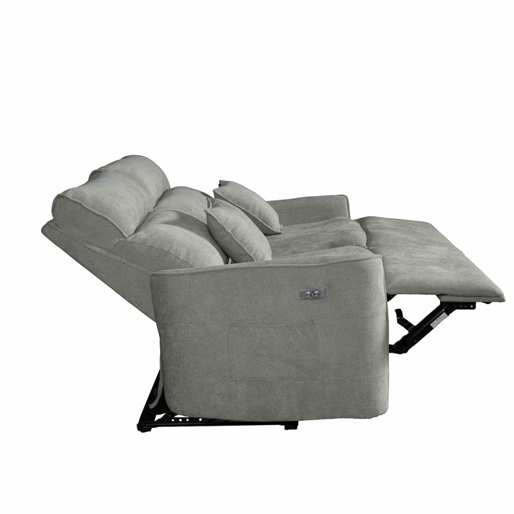 Canapé Électrique 3 Places INDO gris - Confort & Design - UKUKHOME.com