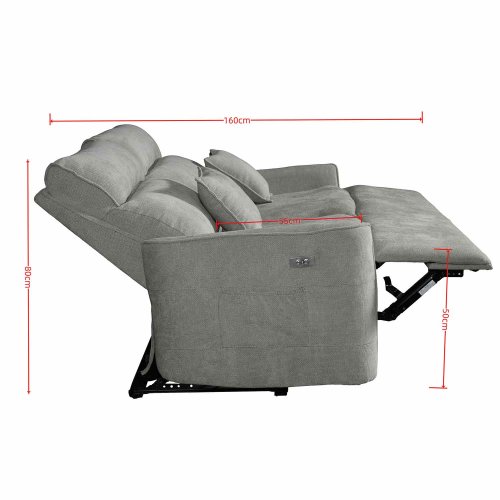 Canapé Électrique 3 Places INDO gris - Confort & Design - UKUKHOME.com