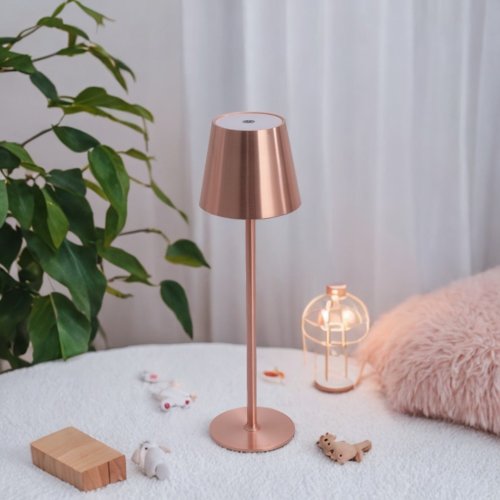Lampe LED Or rose– Rechargeable - Portable et Élégante - UKUKHOME,com