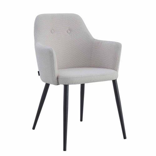 Fauteuil design gris avec pieds noirs – Élégance moderne