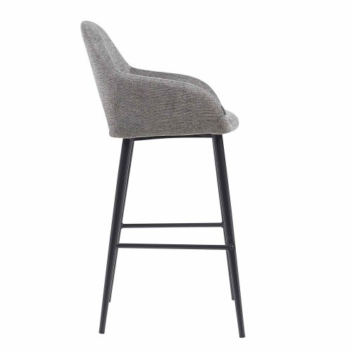 Tabouret Altair Gris - Design Moderne - Pieds Noirs - UKUKHOME.com