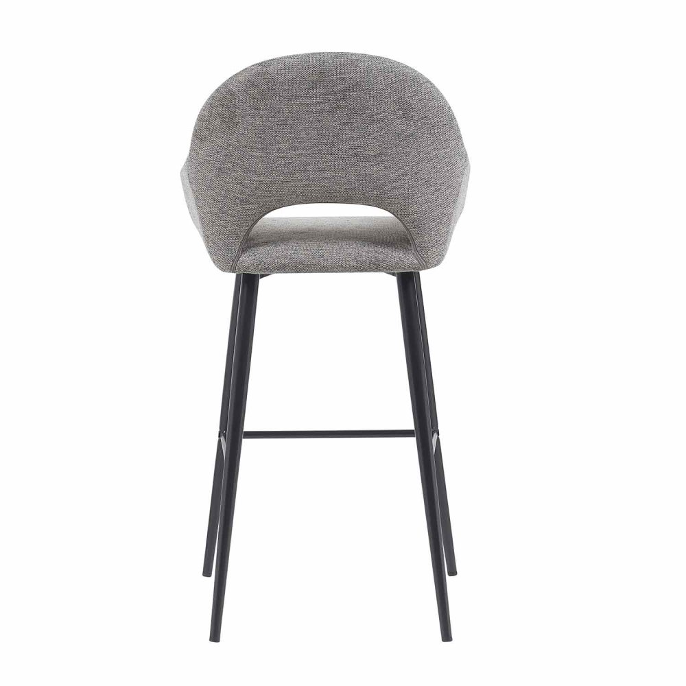 Tabouret Altair Gris - Design Moderne - Pieds Noirs - UKUKHOME.com