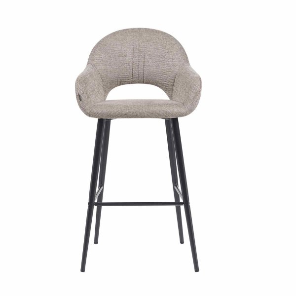 Tabouret Altair Gris - Design Moderne - Pieds Noirs - UKUKHOME.com 2