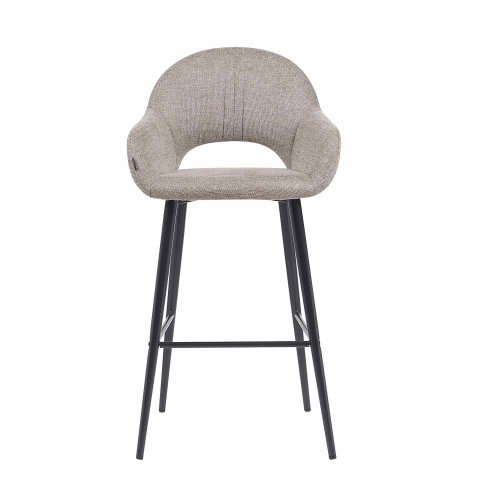 Tabouret Altair Gris - Design Moderne - Pieds Noirs - UKUKHOME.com