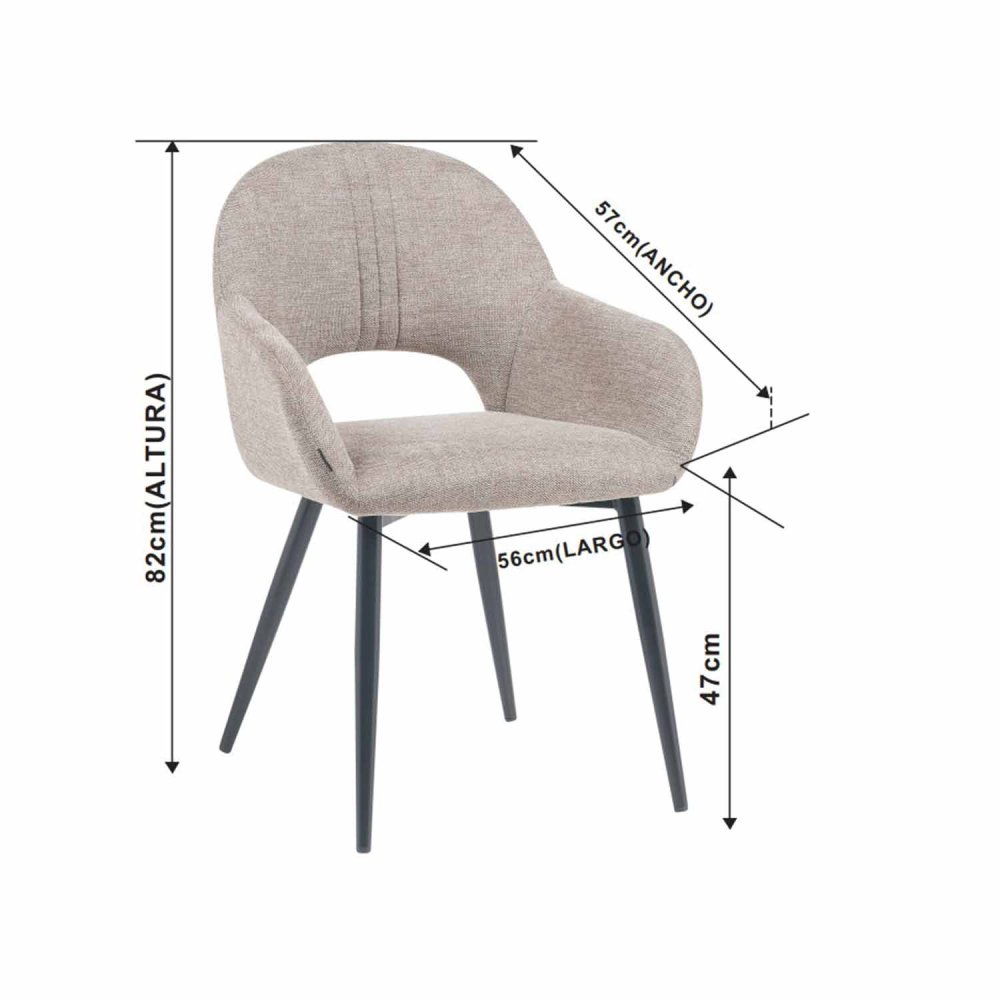 Chaise Altair Sable - Design Moderne - Pieds Noirs - UKUKHOME.com