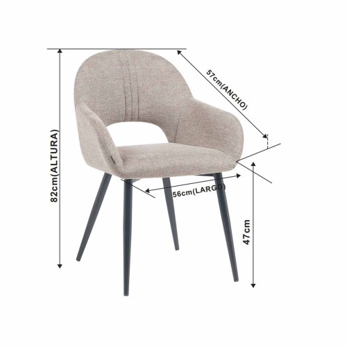 Chaise Altair Sable - Design Moderne - Pieds Noirs - UKUKHOME.com
