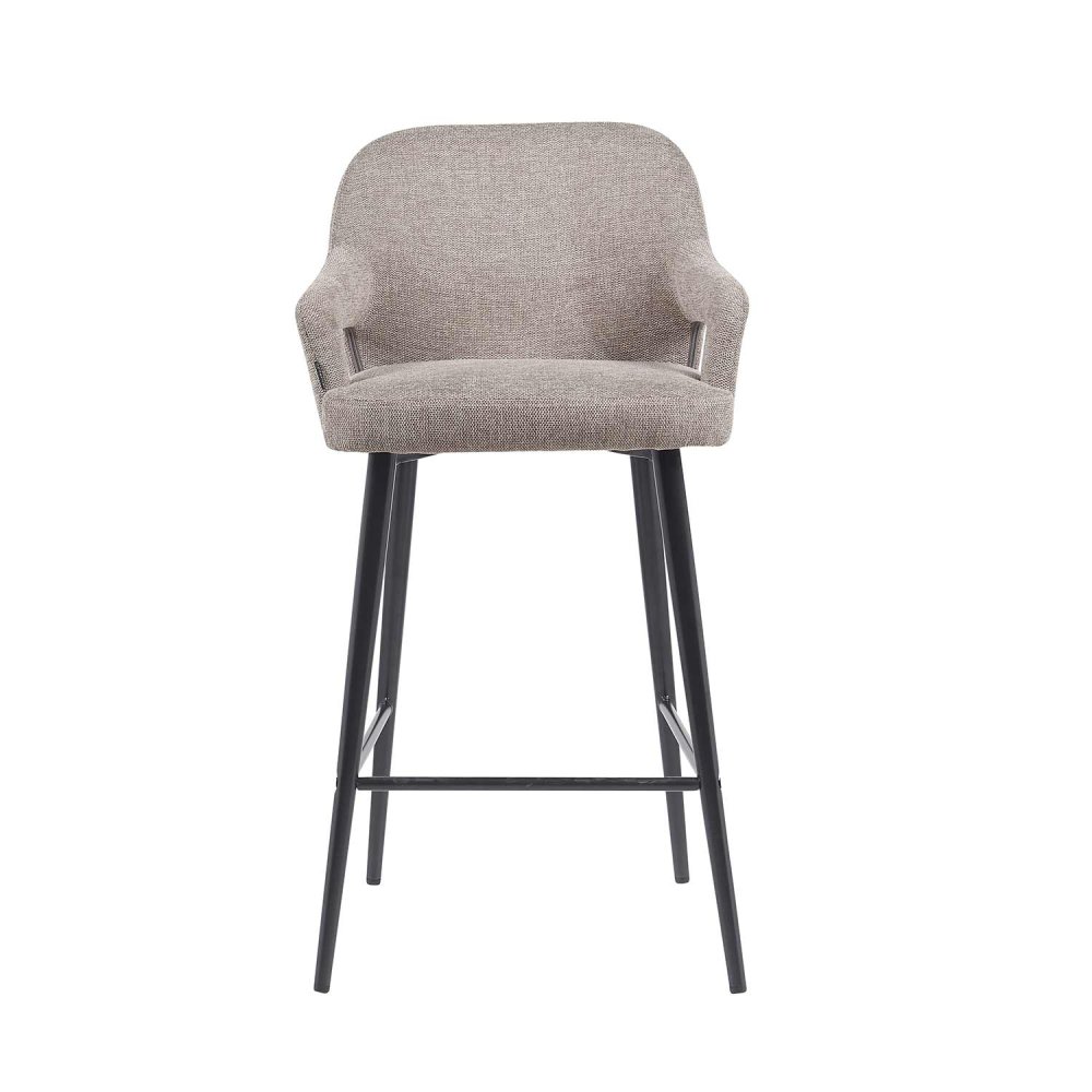 Tabouret Haut Hipnos Gris Clair Design Élégant - Pieds Noirs UKUKHOME