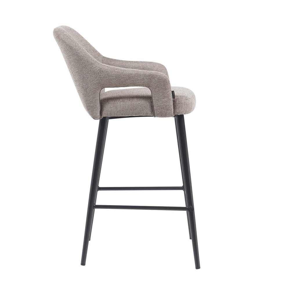 Tabouret Haut Hipnos Gris Clair Design Élégant - Pieds Noirs UKUKHOME