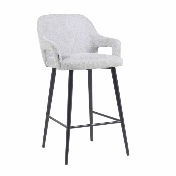 Tabouret Haut Hipnos Gris Clair Design Élégant - Pieds Noirs UKUKHOME