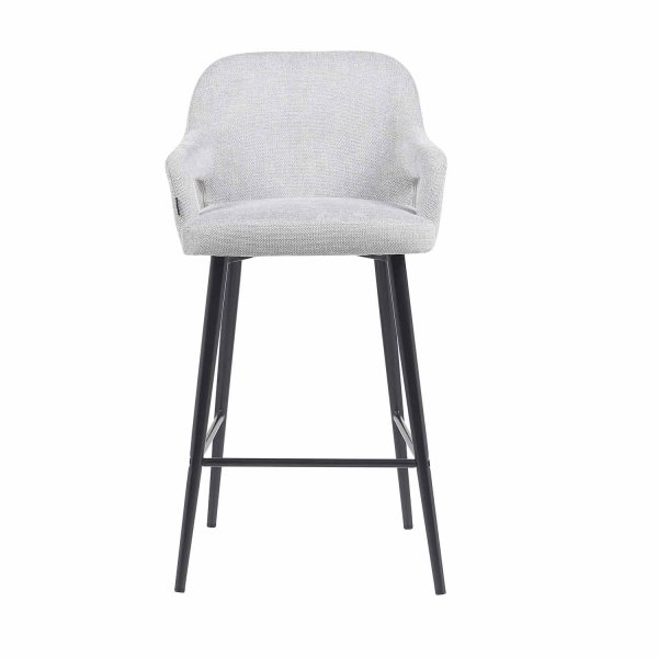 Tabouret Haut Hipnos Gris Clair Design Élégant - Pieds Noirs UKUKHOME 2
