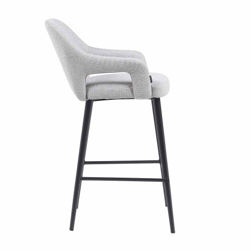 Tabouret Haut Hipnos Gris Clair Design Élégant - Pieds Noirs UKUKHOME