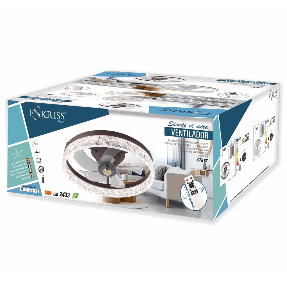 VENTILATEUR RÉGLABLE À 5 PALES TAIPEI COULEUR BLANC BOÎTE