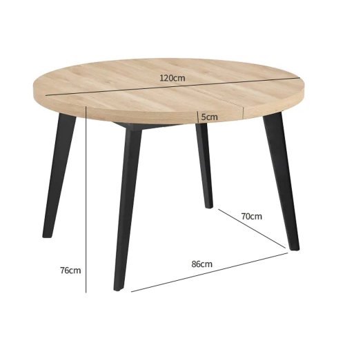 Table à manger ronde extensible Lune bois | Ukukhome