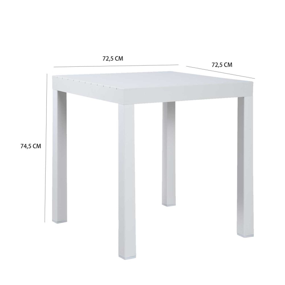 Table de Jardin Carrée Blanche Nagari - Design Moderne - UKUKHOME.com