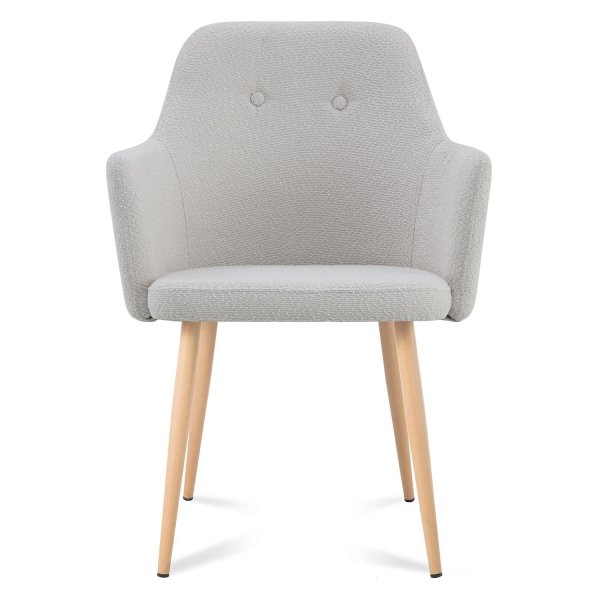 Fauteuil Olaf Gris Pieds Hêtre - Fauteuil rembourré moderne et confortable – UKUKHOME.COM 2