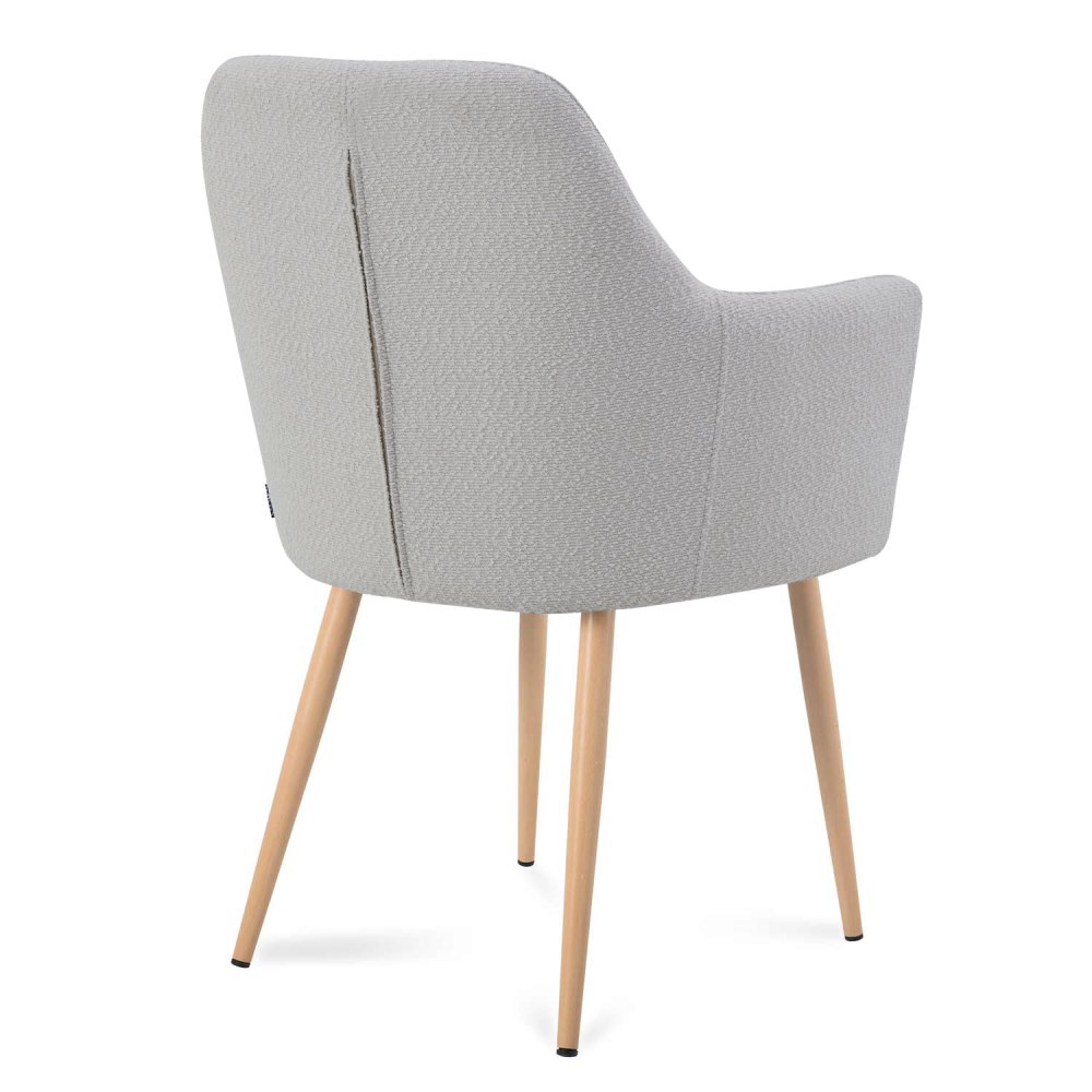 Fauteuil Olaf Gris Pieds Hêtre - Fauteuil rembourré moderne et confortable – UKUKHOME.COM