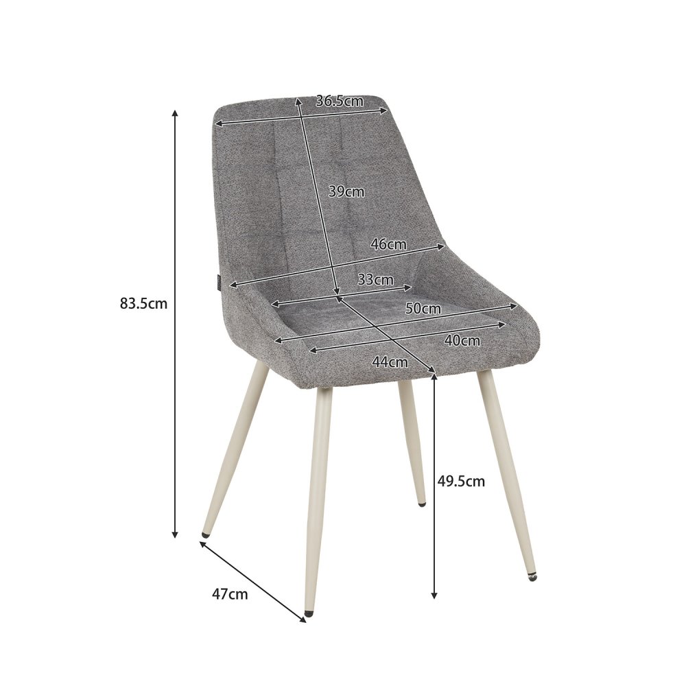 Chaise Alma Gris Pieds Beige - Chaise rembourrée design moderne – UKUKHOME.COM