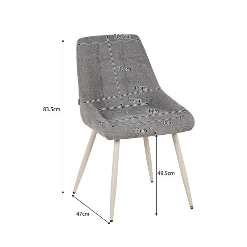 Chaise Alma Gris Pieds Beige - Chaise rembourrée design moderne – UKUKHOME.COM