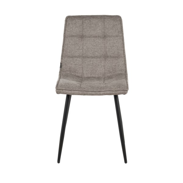 Chaise Louise marron pied noir, design classique avec assise tapissée 2