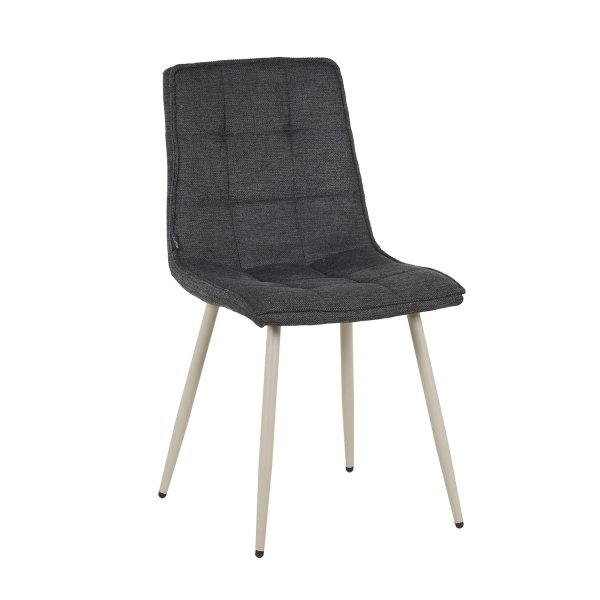Chaise Louise gris marengo pied beige, combinaison sophistiquée et actuelle