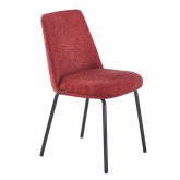 Chaise Miren grenat pied noir, couleur vibrante avec base métallique foncée