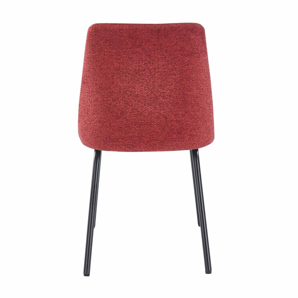 Chaise Miren Bordeaux Pieds Noirs - Chaise rembourrée design moderne – UKUKHOME.COM
