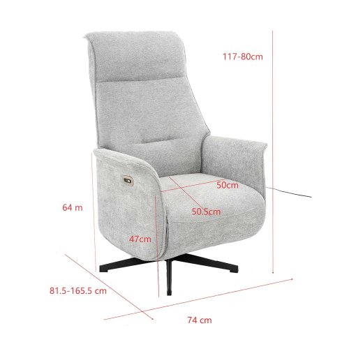 Fauteuil Fred Relax Électrique Gris Clair - Fauteuil relax électrique design – UKUKHOME.COM
