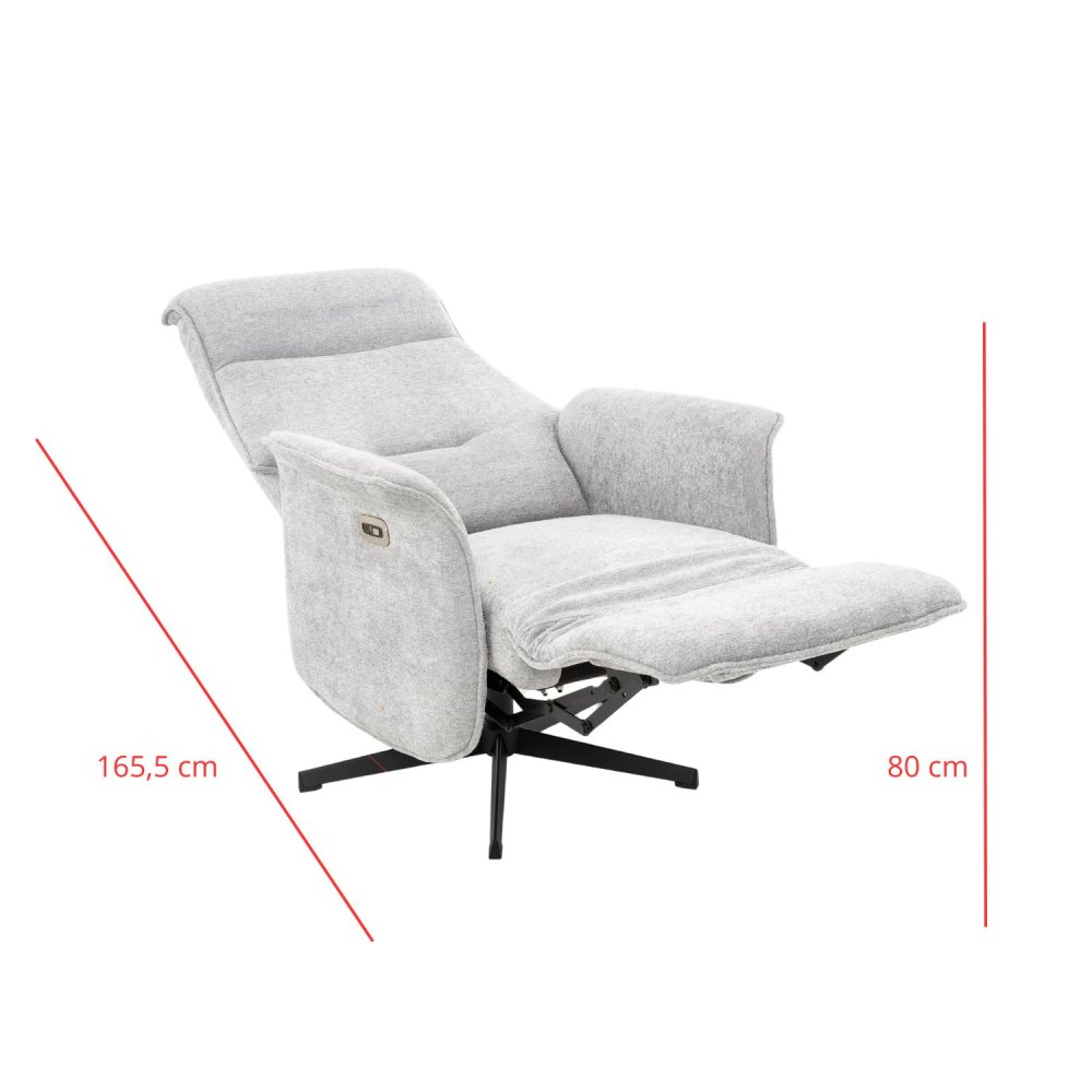 Fauteuil Fred Relax Électrique Gris Clair - Fauteuil relax électrique design – UKUKHOME.COM