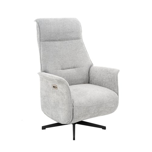 Fauteuil Fred relax électrique gris clair, inclinable avec commande électrique