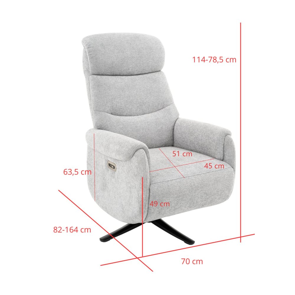 Fauteuil Tous Relax Électrique Gris Clair - Fauteuil relax électrique design – UKUKHOME.COM