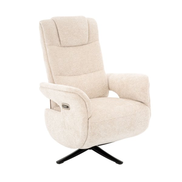 Fauteuil Clark relax électrique sable, inclinable avec mécanisme électrique