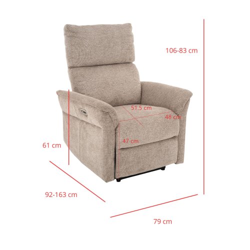 Fauteuil Suri Relax Électrique Marron - Fauteuil relax électrique design – UKUKHOME.COM