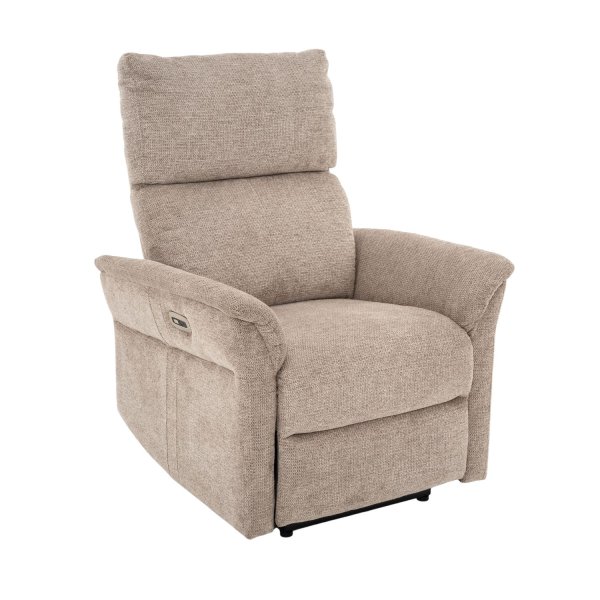 Fauteuil Suri relax électrique marron, inclinaison motorisée et repose-pieds