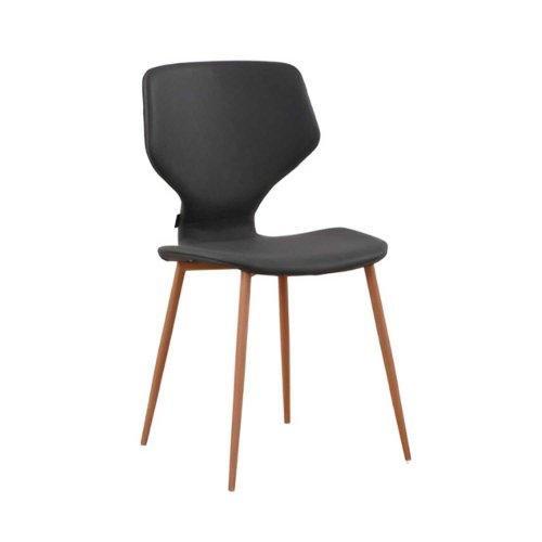 Chaise Vora tapissée en tissu gris anthracite, design élégant et confortable