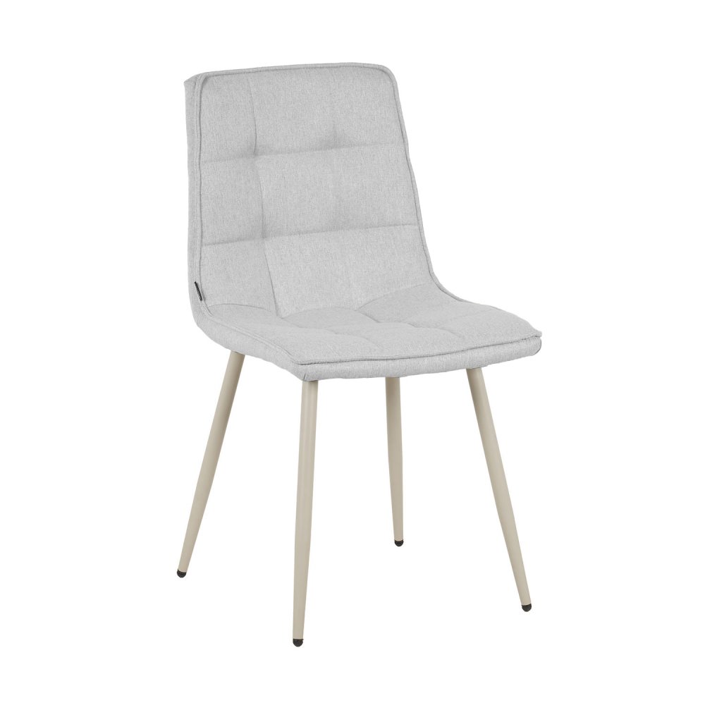 Chaise Louise grise pied beige, combinaison neutre et élégante pour la maison