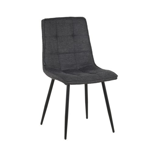 Chaise Louise gris marengo pied noir, design sophistiqué et contemporain