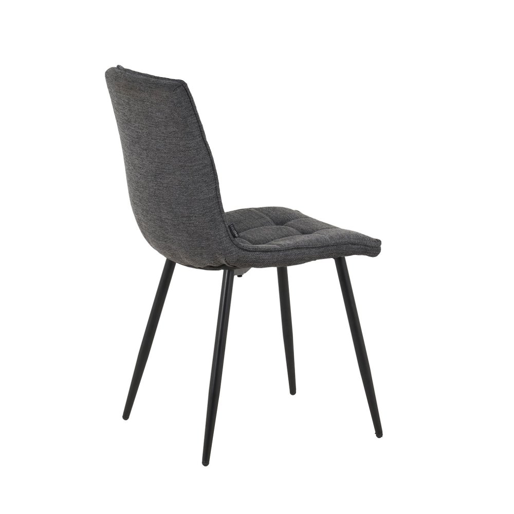 Chaise Louise Gris Marengo Pieds Noirs - Chaise rembourrée design moderne – UKUKHOME.COM