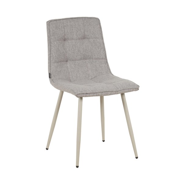 Chaise Louise gris foncé pied beige, contraste élégant de tons neutres