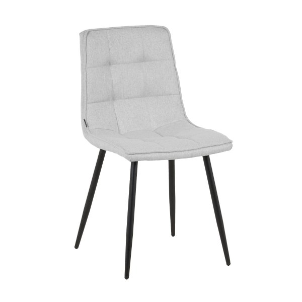 Chaise Louise grise pied noir, design minimaliste de style contemporain