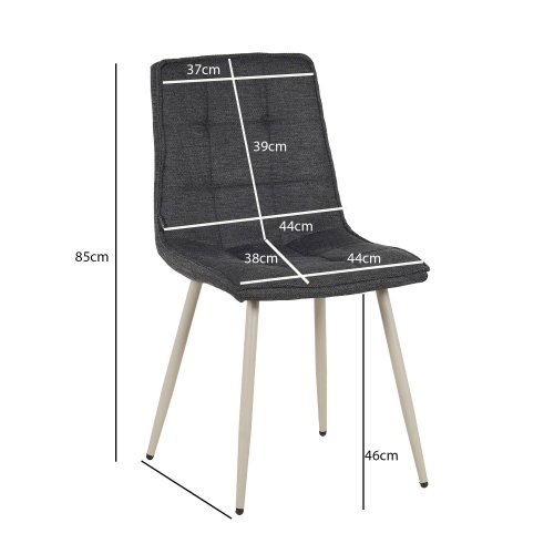 Chaise Louise Gris Marengo Pieds Beige - Chaise rembourrée design moderne – UKUKHOME.COM
