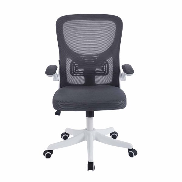 Chaise de bureau Studio gris et blanc, design bicolore ergonomique moderne