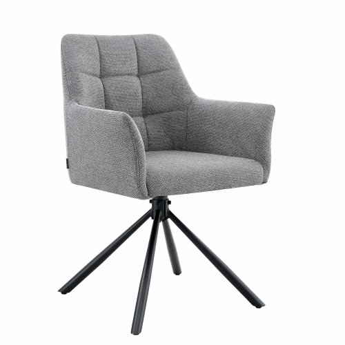 Fauteuil pivotant Zenith gris, tapisserie douce avec base pivotante 360°