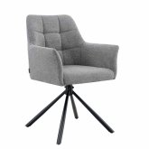 Fauteuil pivotant Zenith gris, tapisserie douce avec base pivotante 360°