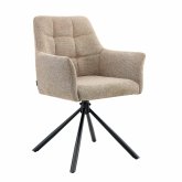Fauteuil pivotant Zenith teinte coffee, base pivotante avec tapisserie marron chaud