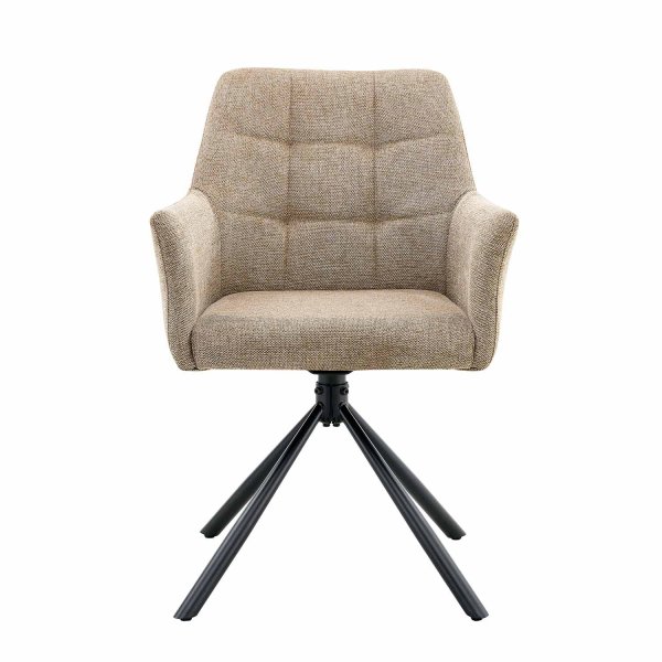 Fauteuil pivotant Zenith teinte coffee, base pivotante avec tapisserie marron chaud 2