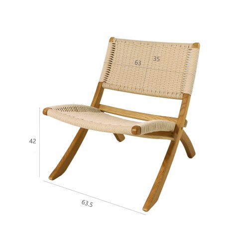 Fauteuil Mali en bois d’orme et corde naturelle | Ukukhome